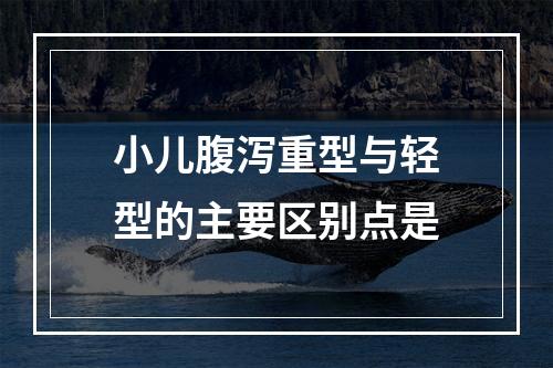 小儿腹泻重型与轻型的主要区别点是