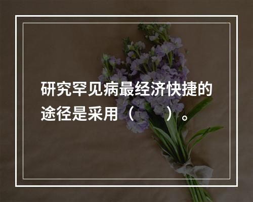 研究罕见病最经济快捷的途径是采用（　　）。