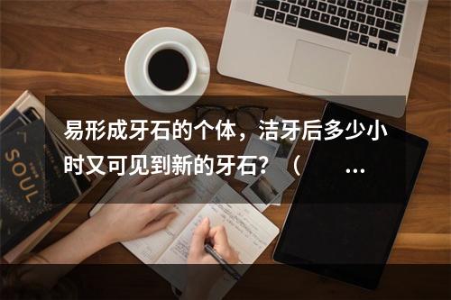 易形成牙石的个体，洁牙后多少小时又可见到新的牙石？（　　）