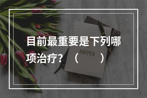 目前最重要是下列哪项治疗？（　　）