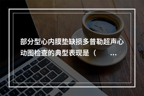 部分型心内膜垫缺损多普勒超声心动图检查的典型表现是（　　）。