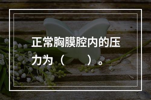 正常胸膜腔内的压力为（　　）。