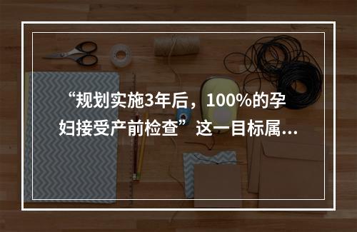 “规划实施3年后，100%的孕妇接受产前检查”这一目标属于（