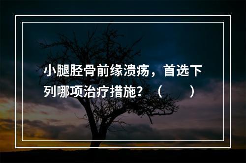 小腿胫骨前缘溃疡，首选下列哪项治疗措施？（　　）