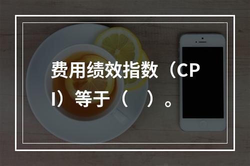 费用绩效指数（CPI）等于（　）。