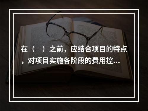 在（　）之前，应结合项目的特点，对项目实施各阶段的费用控制、