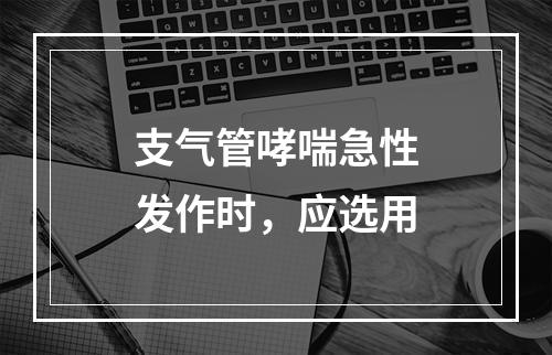 支气管哮喘急性发作时，应选用