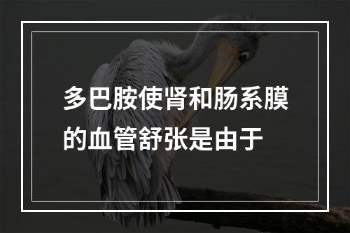 多巴胺使肾和肠系膜的血管舒张是由于