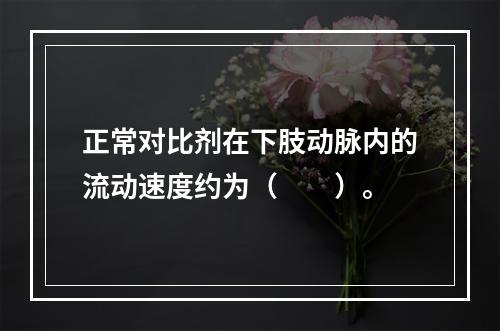 正常对比剂在下肢动脉内的流动速度约为（　　）。