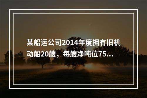 某船运公司2014年度拥有旧机动船20艘，每艘净吨位750吨