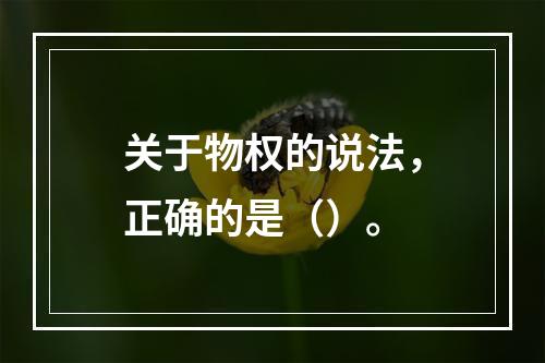 关于物权的说法，正确的是（）。