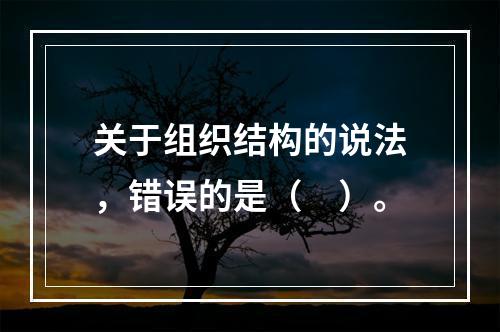 关于组织结构的说法，错误的是（　）。