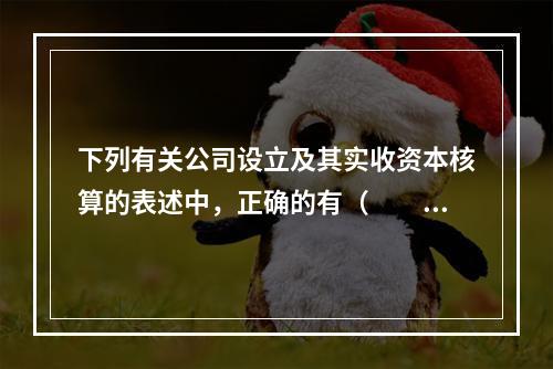 下列有关公司设立及其实收资本核算的表述中，正确的有（  ）。