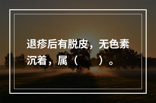 退疹后有脱皮，无色素沉着，属（　　）。