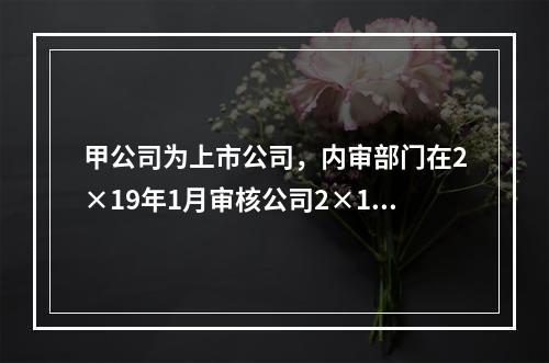 甲公司为上市公司，内审部门在2×19年1月审核公司2×18年