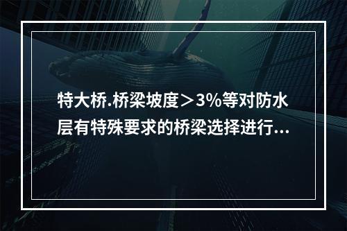 特大桥.桥梁坡度＞3％等对防水层有特殊要求的桥梁选择进行防水