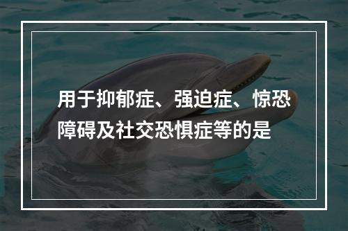 用于抑郁症、强迫症、惊恐障碍及社交恐惧症等的是