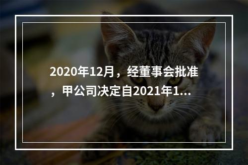 2020年12月，经董事会批准，甲公司决定自2021年1月1