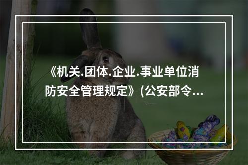 《机关.团体.企业.事业单位消防安全管理规定》(公安部令第6