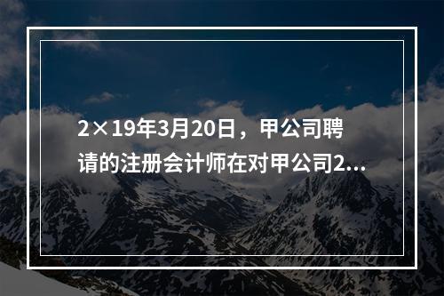 2×19年3月20日，甲公司聘请的注册会计师在对甲公司2×1