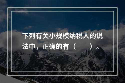 下列有关小规模纳税人的说法中，正确的有（　　）。