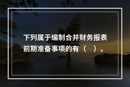 下列属于编制合并财务报表前期准备事项的有（　）。