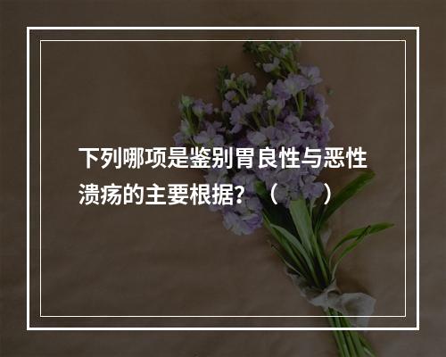 下列哪项是鉴别胃良性与恶性溃疡的主要根据？（　　）