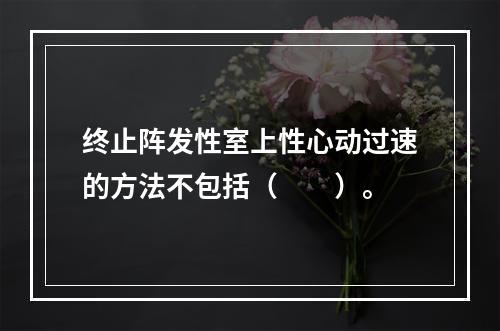 终止阵发性室上性心动过速的方法不包括（　　）。