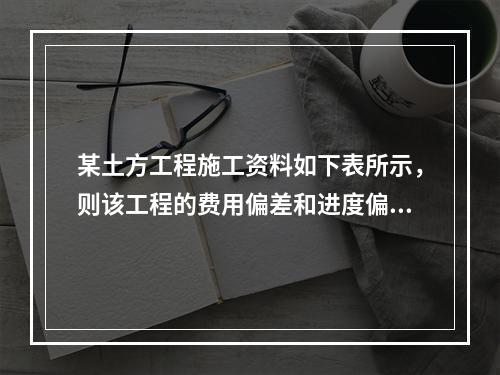 某土方工程施工资料如下表所示，则该工程的费用偏差和进度偏差分