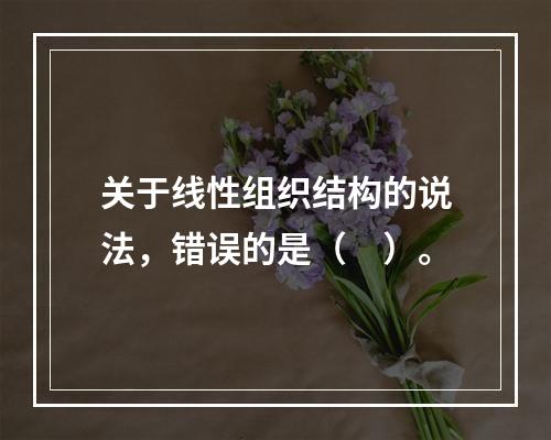 关于线性组织结构的说法，错误的是（　）。