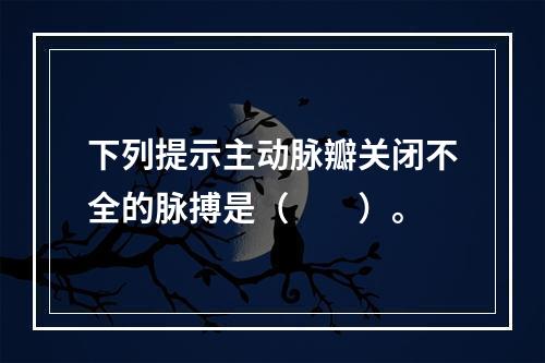 下列提示主动脉瓣关闭不全的脉搏是（　　）。