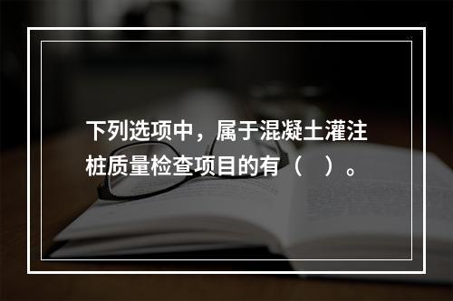 下列选项中，属于混凝土灌注桩质量检查项目的有（　）。