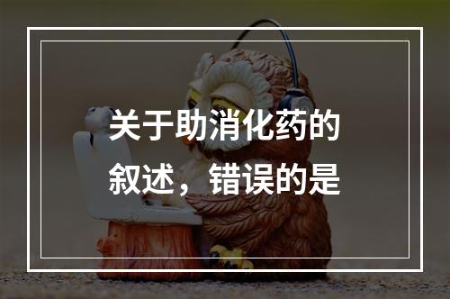 关于助消化药的叙述，错误的是