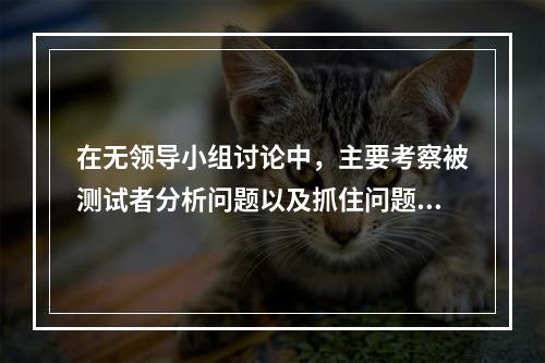 在无领导小组讨论中，主要考察被测试者分析问题以及抓住问题本