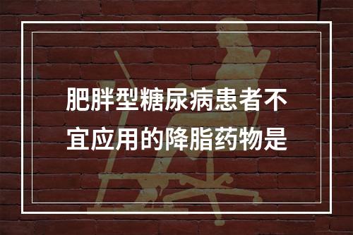 肥胖型糖尿病患者不宜应用的降脂药物是