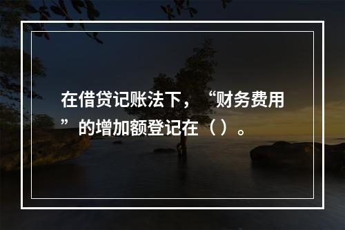 在借贷记账法下，“财务费用”的增加额登记在（ ）。