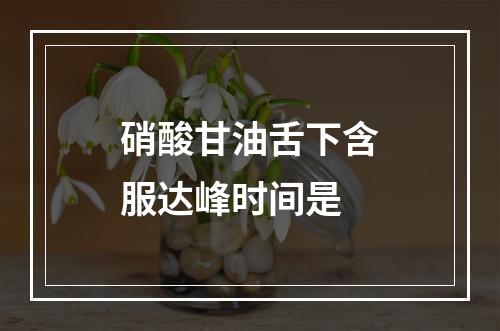 硝酸甘油舌下含服达峰时间是