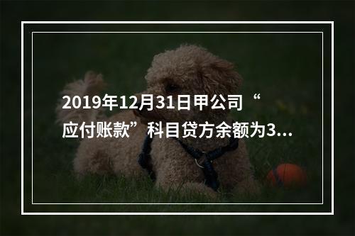 2019年12月31日甲公司“应付账款”科目贷方余额为300