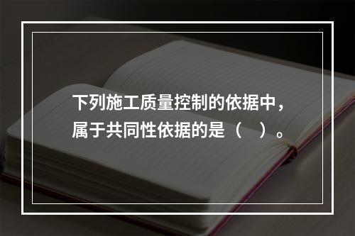 下列施工质量控制的依据中，属于共同性依据的是（　）。