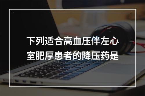 下列适合高血压伴左心室肥厚患者的降压药是