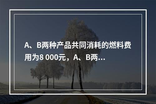 A、B两种产品共同消耗的燃料费用为8 000元，A、B两种产