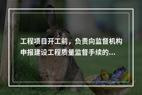 工程项目开工前，负责向监督机构申报建设工程质量监督手续的单位