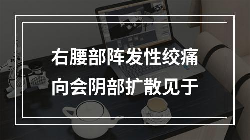 右腰部阵发性绞痛向会阴部扩散见于