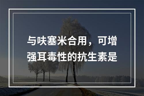 与呋塞米合用，可增强耳毒性的抗生素是