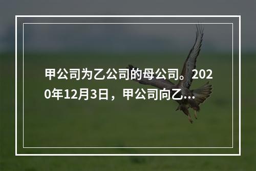 甲公司为乙公司的母公司。2020年12月3日，甲公司向乙公司