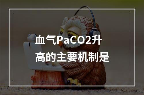 血气PaCO2升高的主要机制是