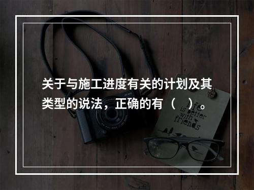 关于与施工进度有关的计划及其类型的说法，正确的有（　）。