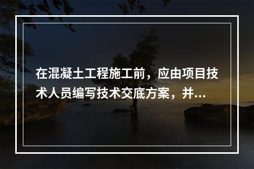 在混凝土工程施工前，应由项目技术人员编写技术交底方案，并经（