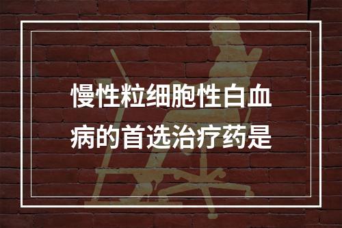 慢性粒细胞性白血病的首选治疗药是