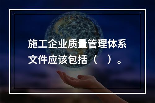 施工企业质量管理体系文件应该包括（　）。